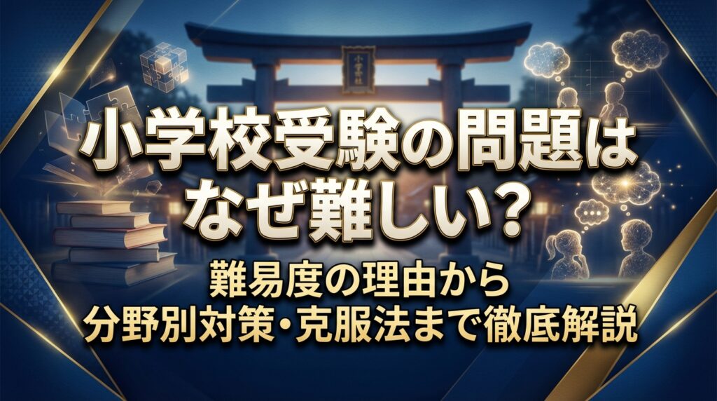 小学校受験の問題はなぜ難しい？難易度の理由から分野別対策・克服法まで徹底解説