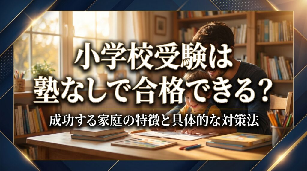 小学校受験は塾なしで合格できる？成功する家庭の特徴と具体的な対策法