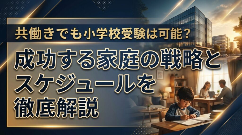 共働きでも小学校受験は可能？成功する家庭の戦略とスケジュールを徹底解説