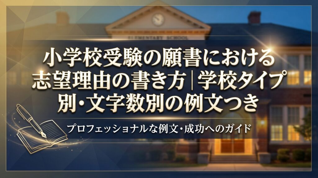 小学校受験の願書における志望理由の書き方｜学校タイプ別・文字数別の例文つき