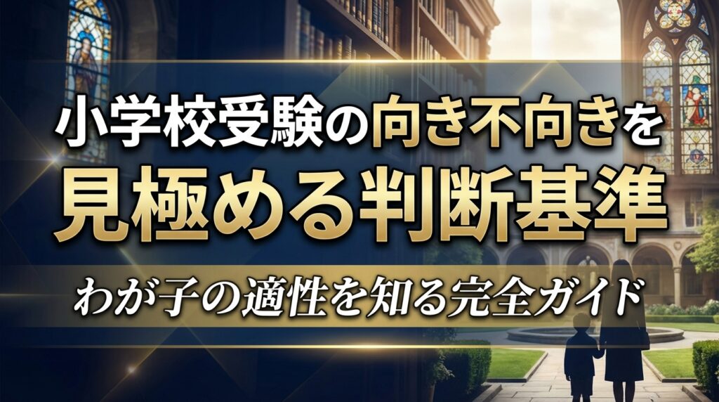 小学校受験の向き不向きを見極める判断基準｜わが子の適性を知る完全ガイド