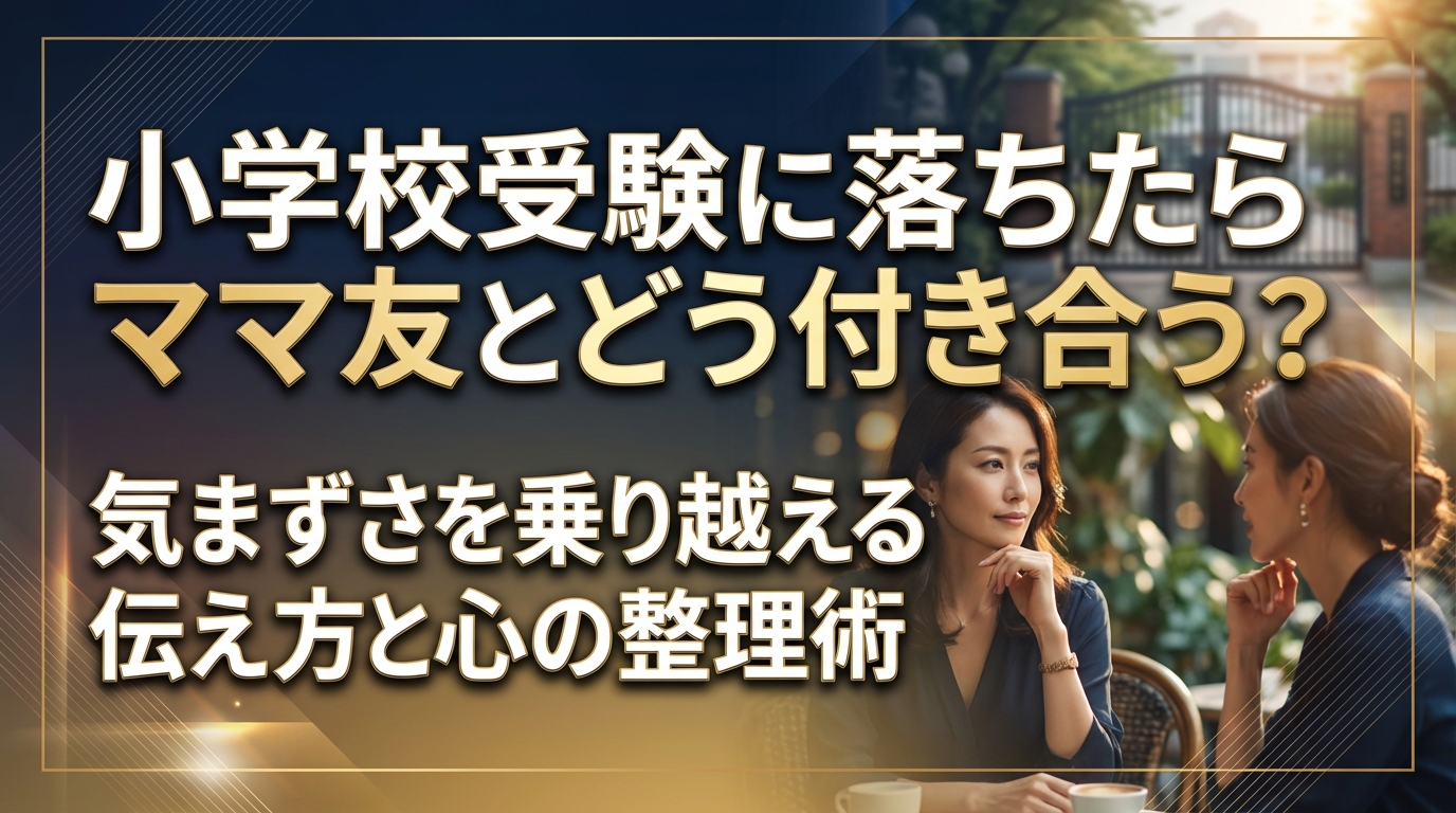小学校受験に落ちたらママ友とどう付き合う?気まずさを乗り越える伝え方と心の整理術