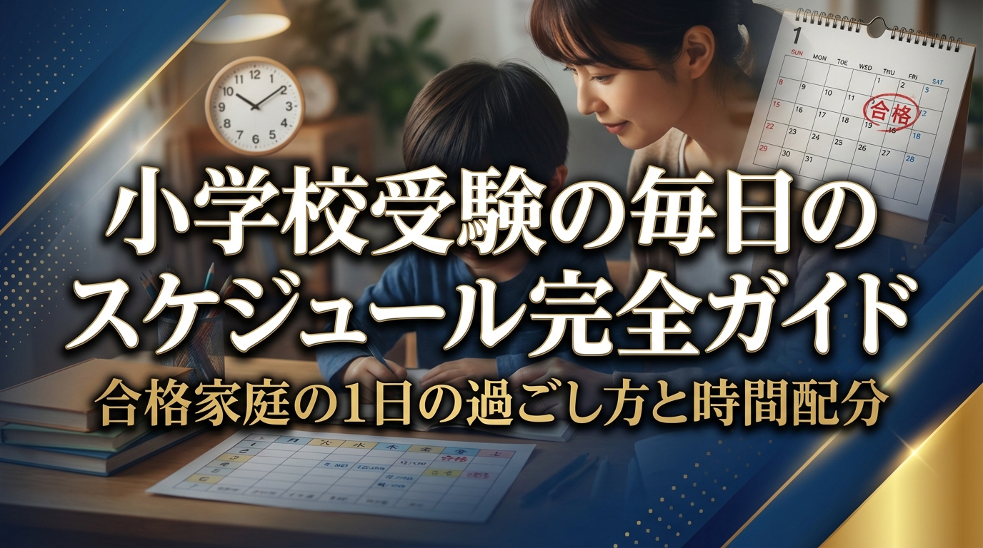 小学校受験の毎日のスケジュール完全ガイド|合格家庭の1日の過ごし方と時間配分
