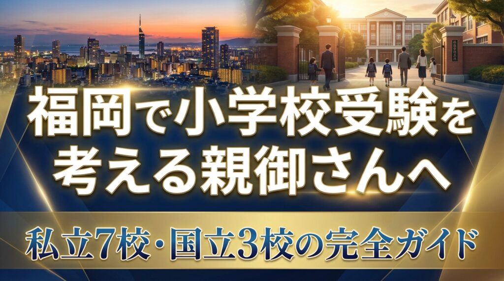 福岡で小学校受験を考える親御さんへ｜私立7校・国立3校の完全ガイド