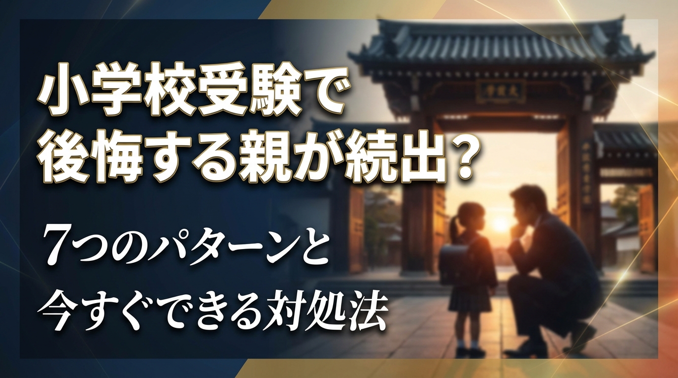 小学校受験で後悔する親が続出?7つのパターンと今すぐできる対処法