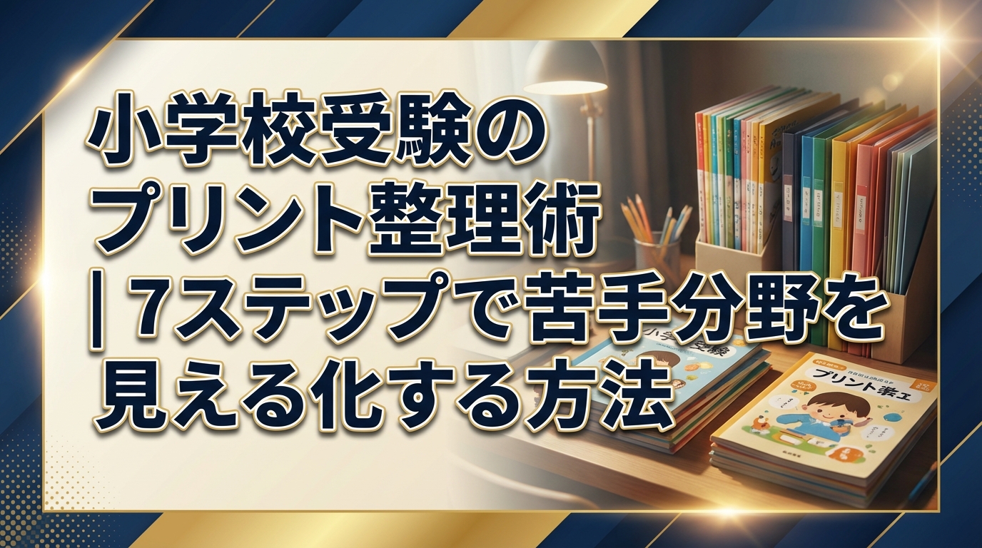 小学校受験のプリント整理術｜7ステップで苦手分野を見える化する方法
