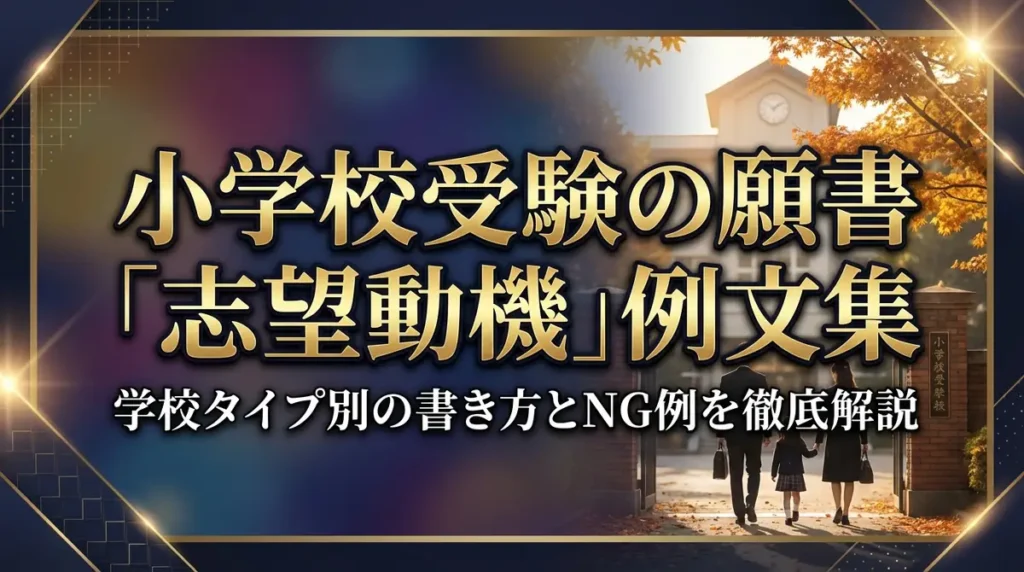小学校受験の願書「志望動機」例文集｜学校タイプ別の書き方とNG例を徹底解説