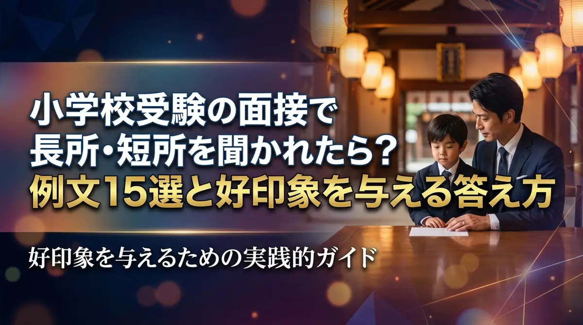 小学校受験の面接で長所・短所を聞かれたら?例文15選と好印象を与える答え方