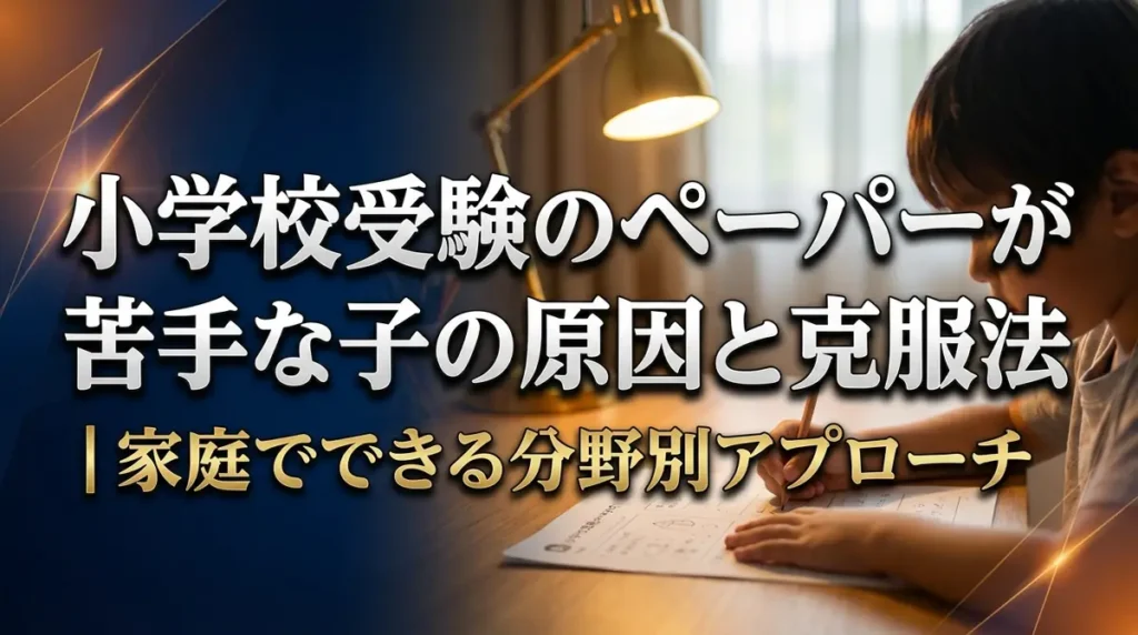 小学校受験のペーパーが苦手な子の原因と克服法｜家庭でできる分野別アプローチ