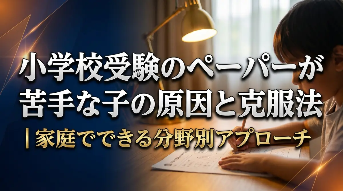 小学校受験のペーパーが苦手な子の原因と克服法|家庭でできる分野別アプローチ