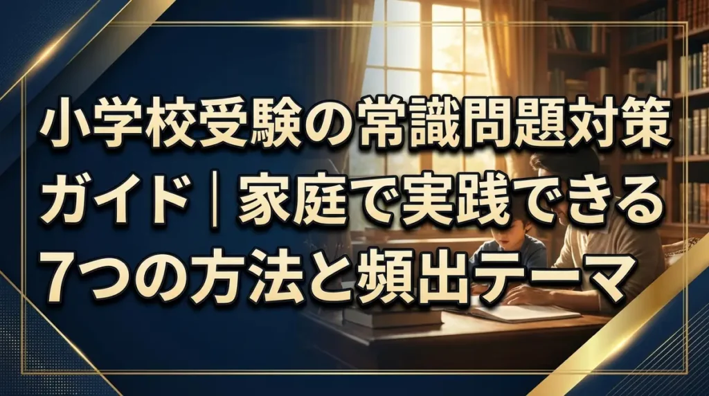 小学校受験の常識問題対策ガイド｜家庭で実践できる7つの方法と頻出テーマ