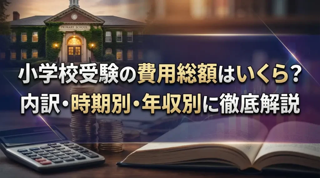 小学校受験の費用総額はいくら？内訳・時期別・年収別に徹底解説