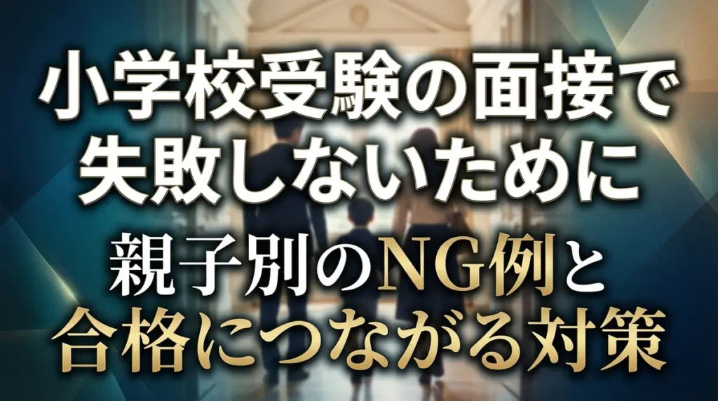 小学校受験の面接で失敗しないために｜親子別のNG例と合格につながる対策