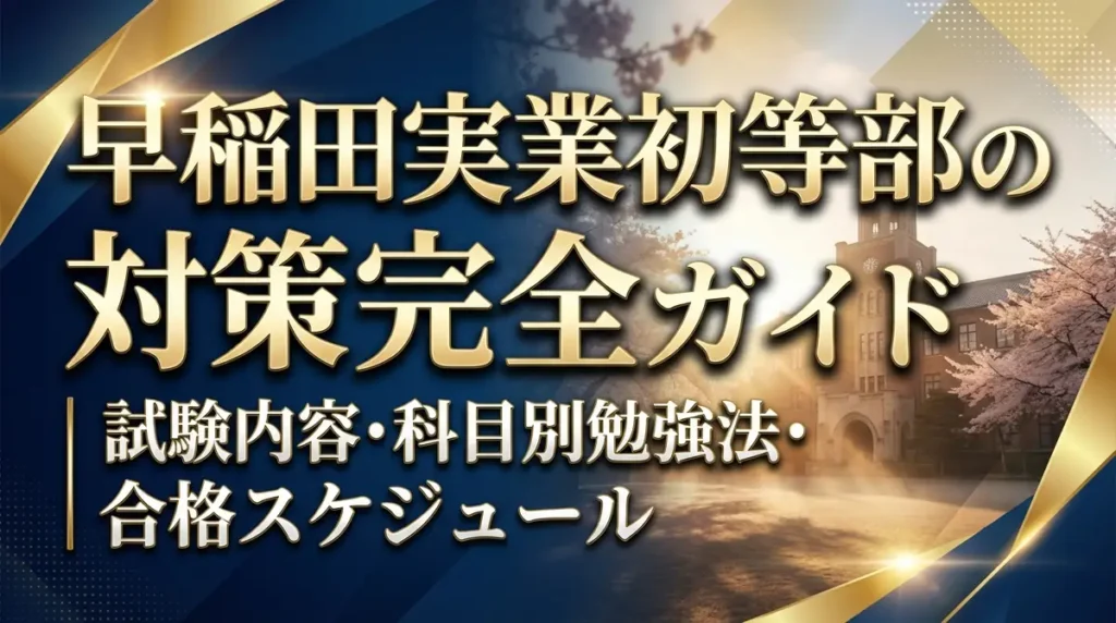早稲田実業初等部の対策完全ガイド｜試験内容・科目別勉強法・合格スケジュール