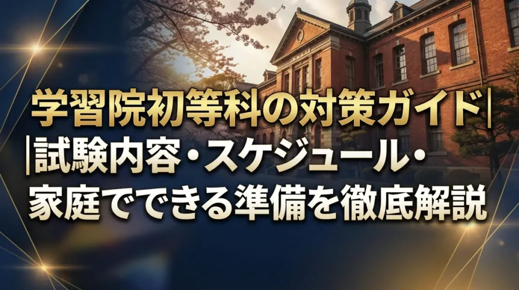 学習院初等科の対策ガイド｜試験内容・スケジュール・家庭でできる準備を徹底解説