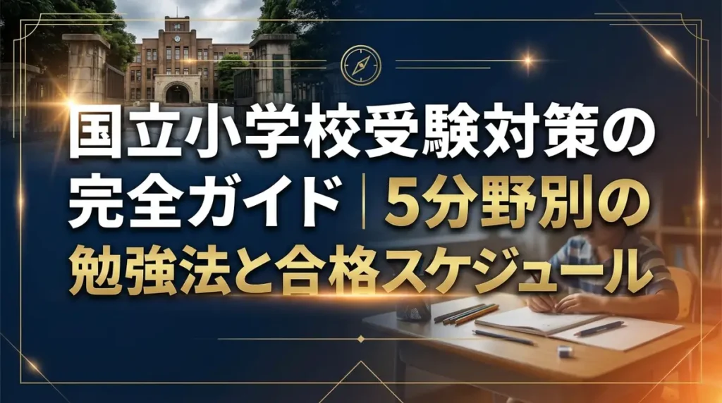 国立小学校受験対策の完全ガイド｜5分野別の勉強法と合格スケジュール
